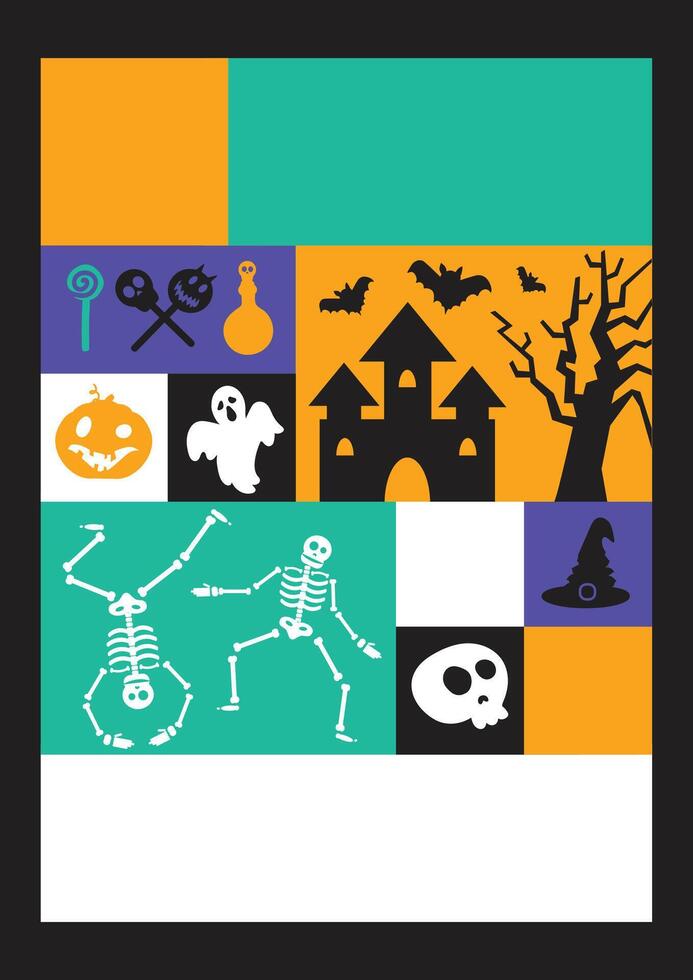 Halloween Party Poster Graphic A4 Template vector
