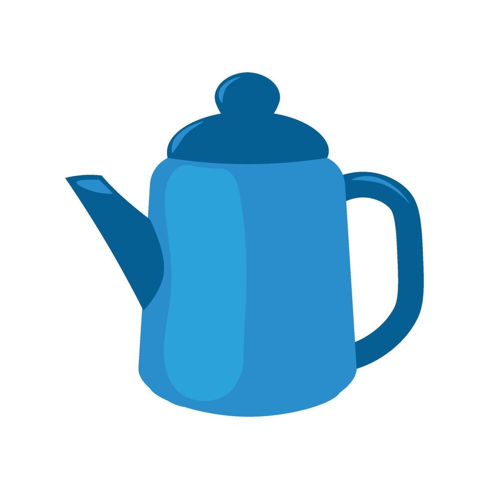 Blue Ceramic Teapot With Lid And Handle Icon vector