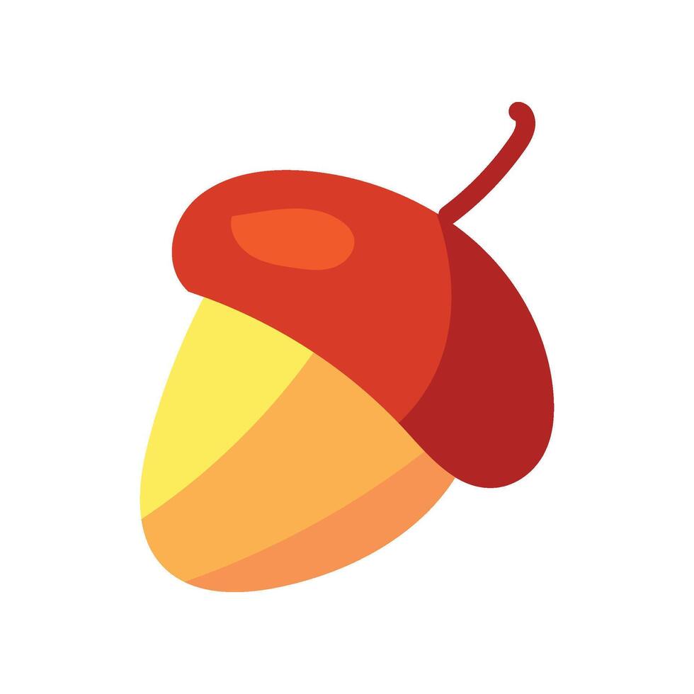 Ripe Oak Tree Acorn Hazelnut With Cap vector