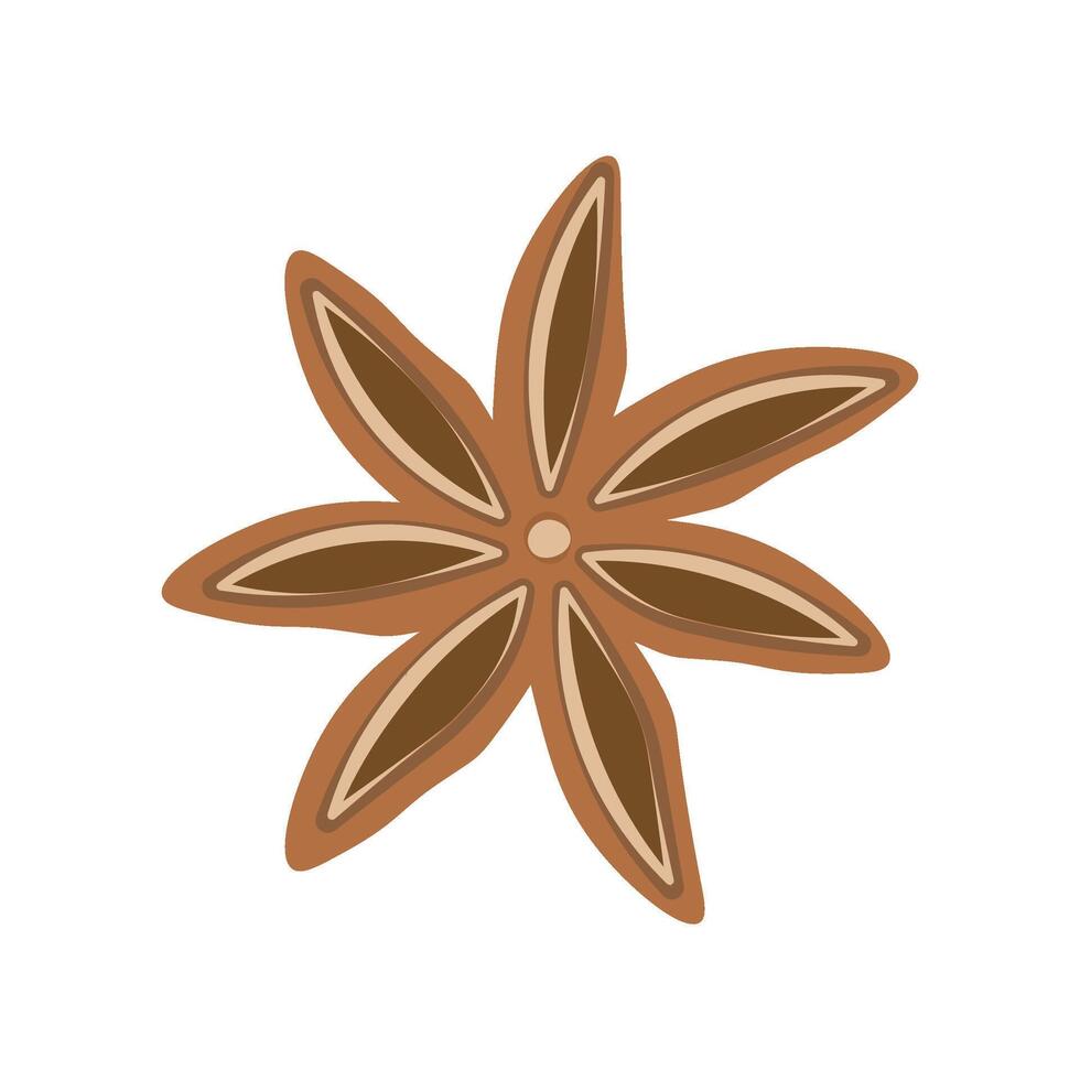 Anise Spice Pod In Shape Of Open Flower Icon vector