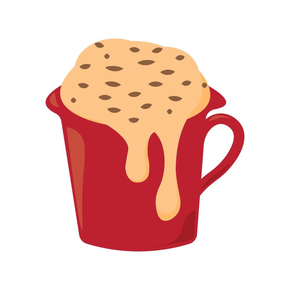 Tall Cup Filled With Spreading Dough Preparing vector