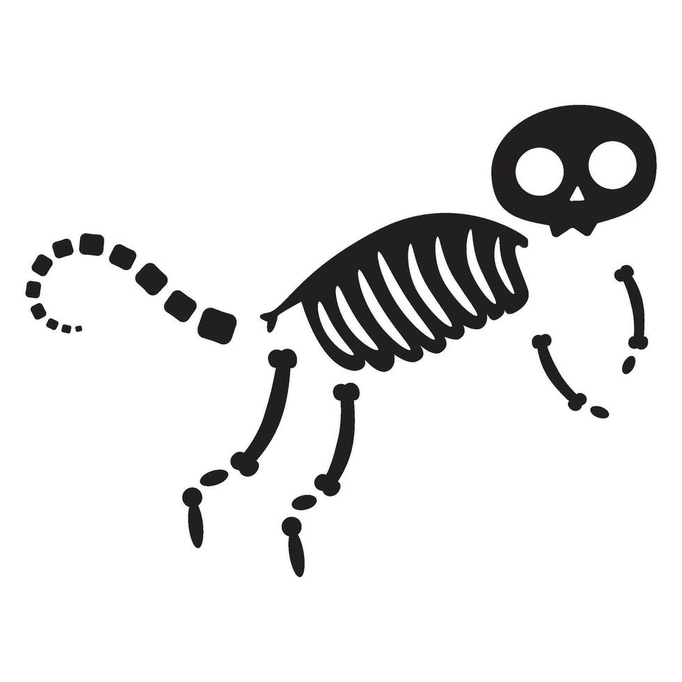 Decayed Huge Cat Dried Skeleton Bones vector