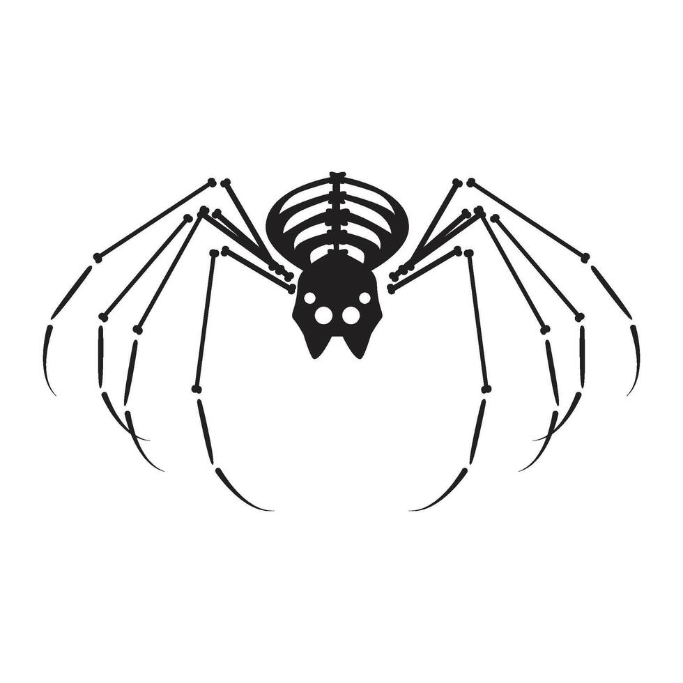 Decayed Huge Spider Dried Skeleton Bones vector