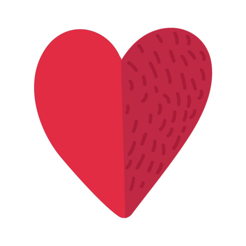 Red Paper Heart Divided In Half Symbol Of Love vector