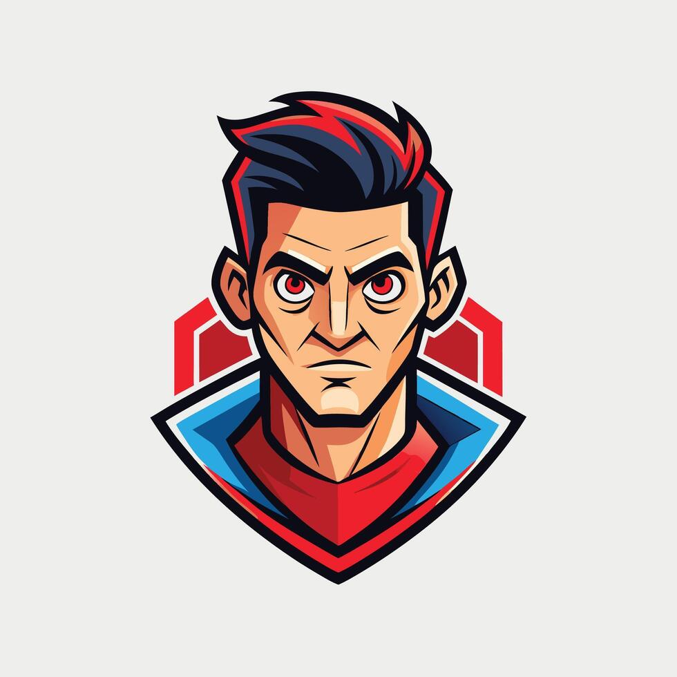 Man mascot logo icon angry man design vector