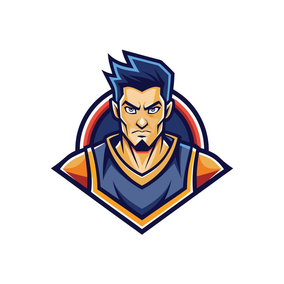 Angry Man face mascot logo icon design vector