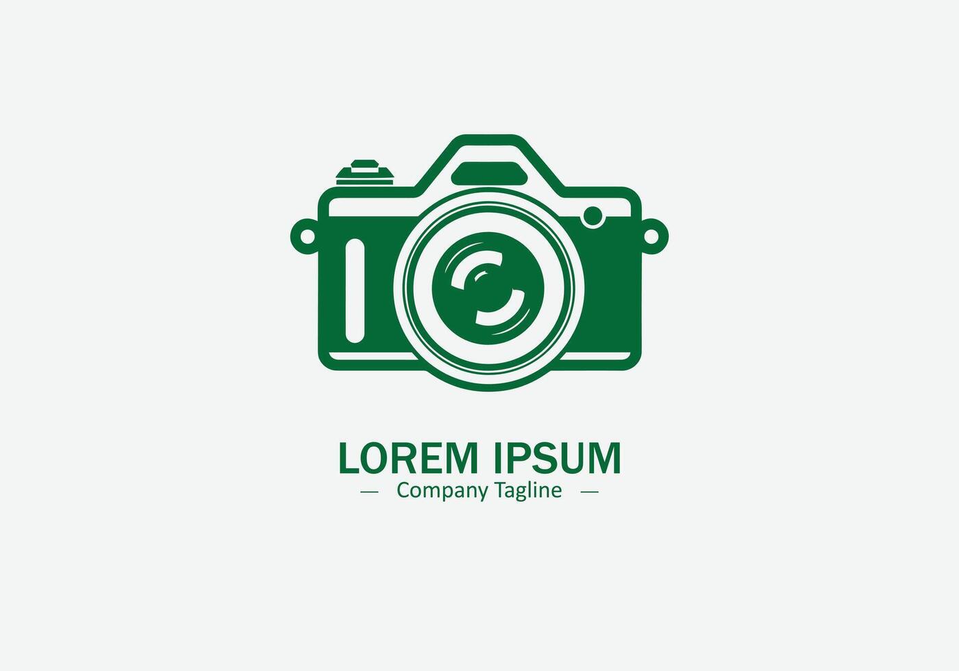 Minimal abstract logo of green camera icon design on white background vector