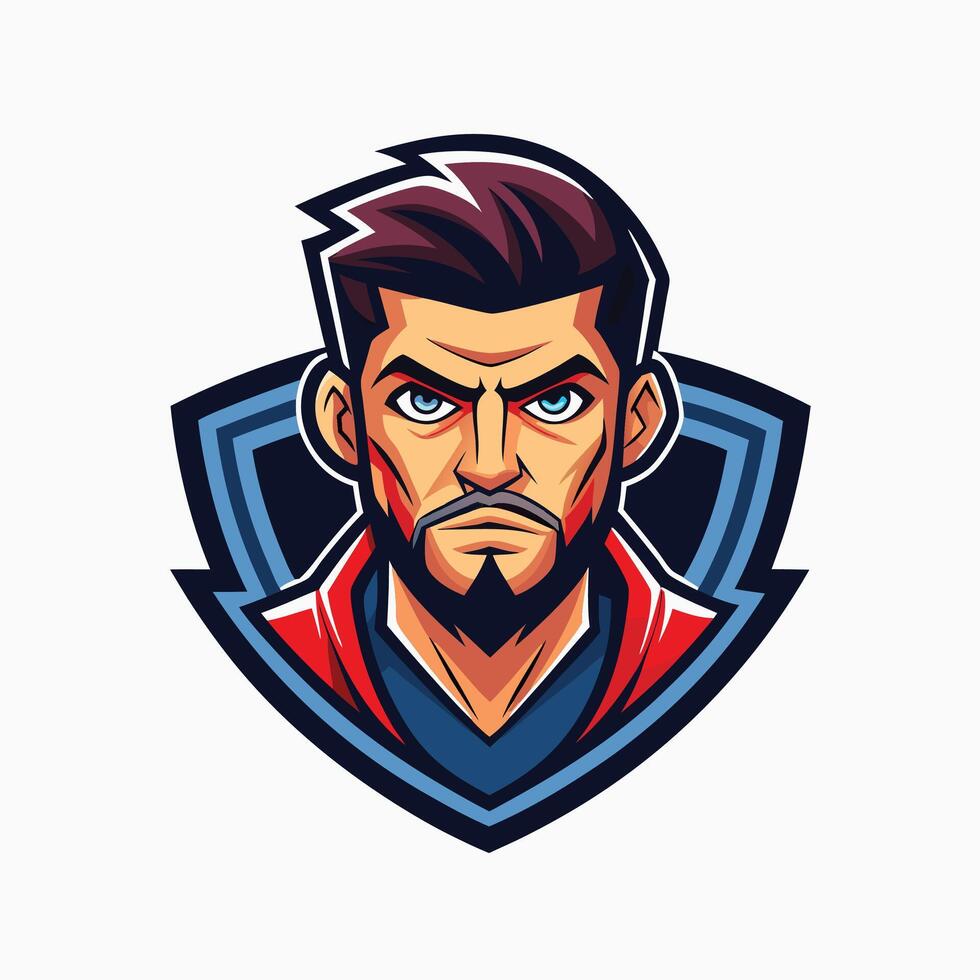 Man mascot logo hero icon design vector