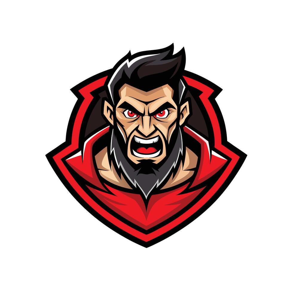 Angry Man mascot logo icon design on white background vector