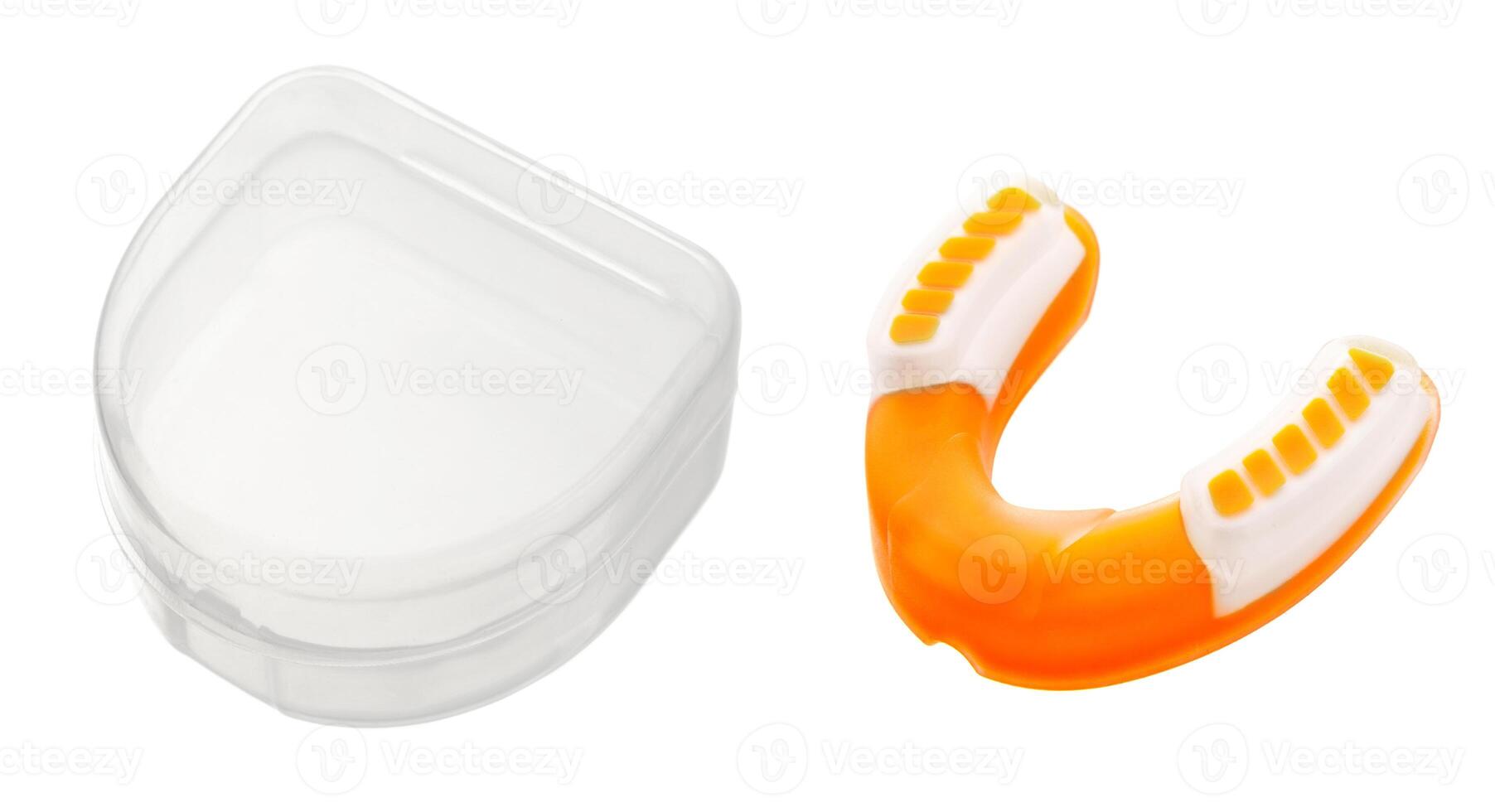 mouth guard isolated on white photo
