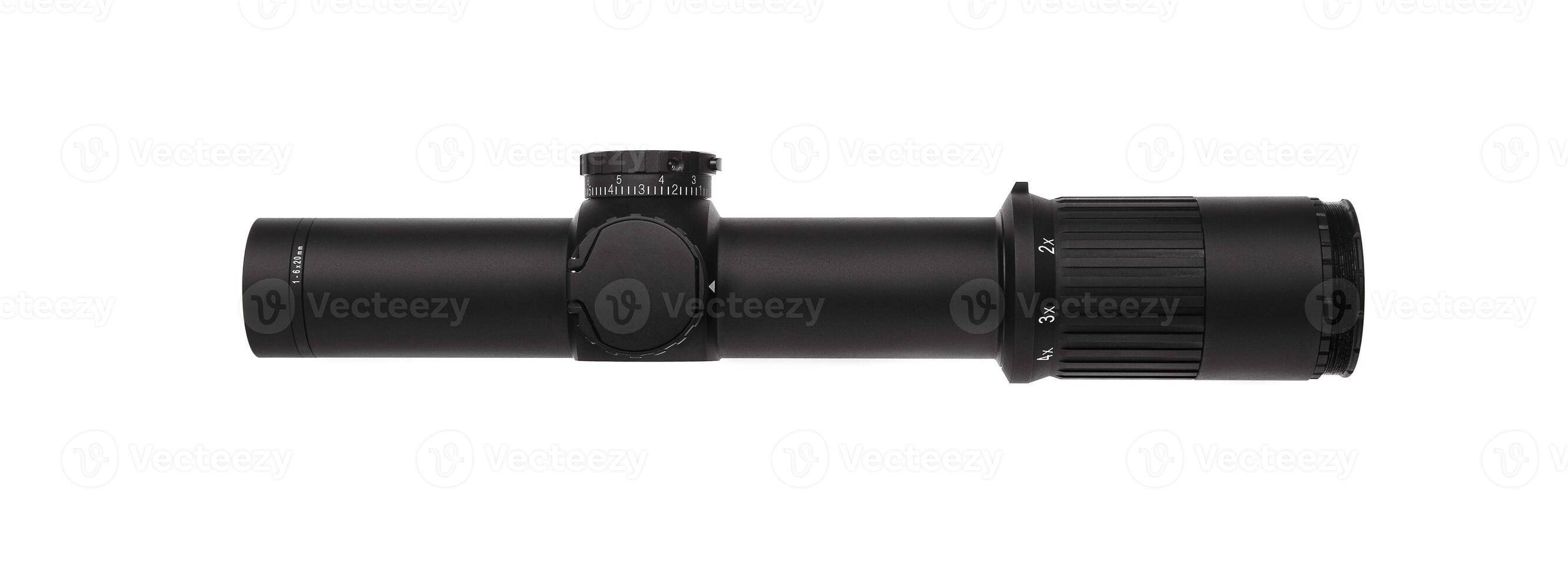 Modern optical sight for sniper and hunting rifles isolated on a white back photo