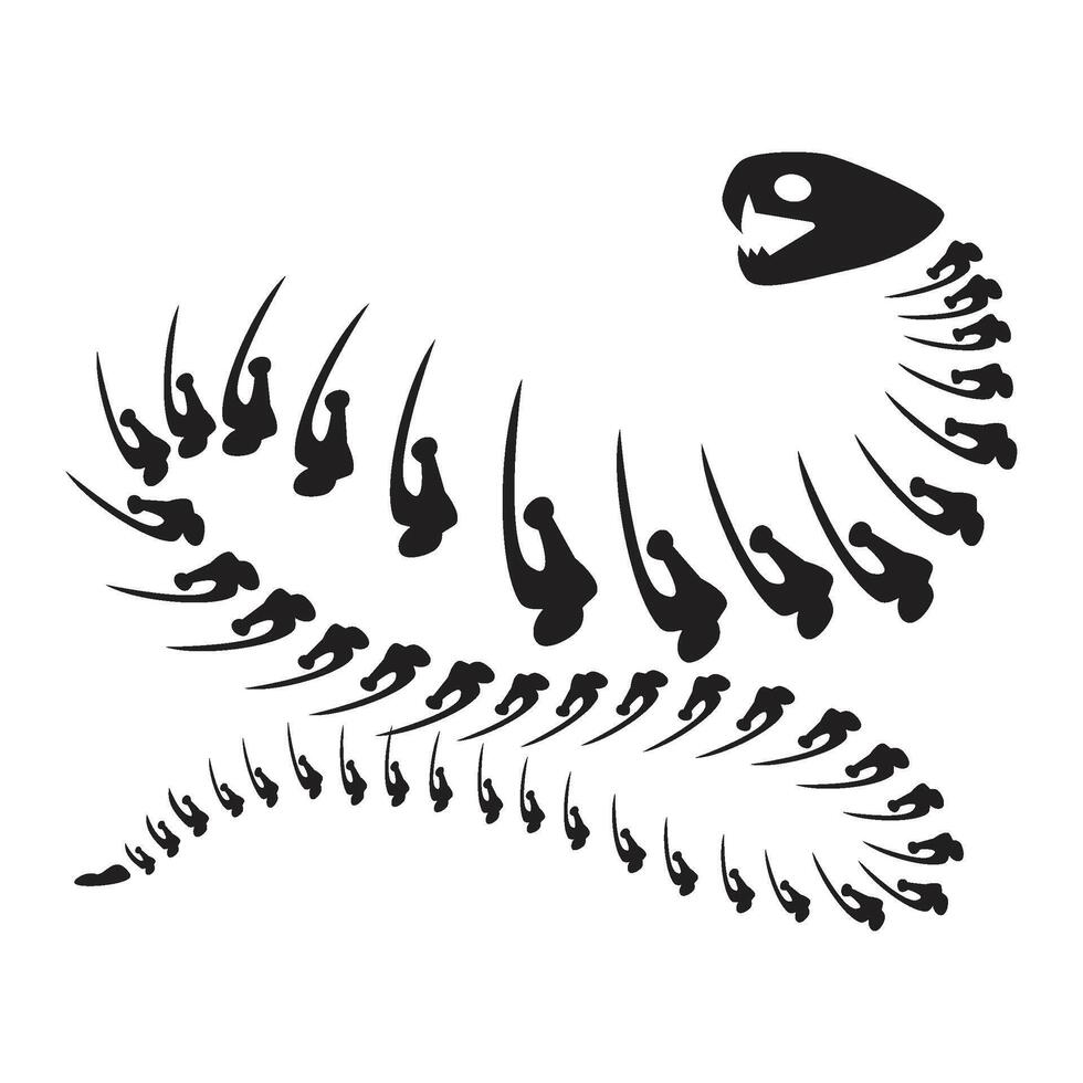 Decayed Aggressive Snake Dried Skeleton Bone vector
