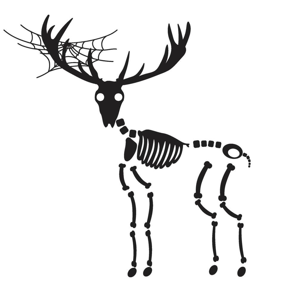 Decayed Ancient Deer Dried Skeleton Bones vector