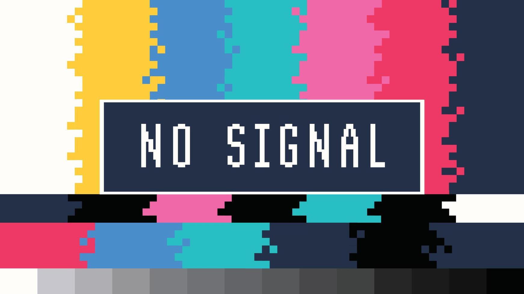 Color Bars Background Template with No Signal Message vector