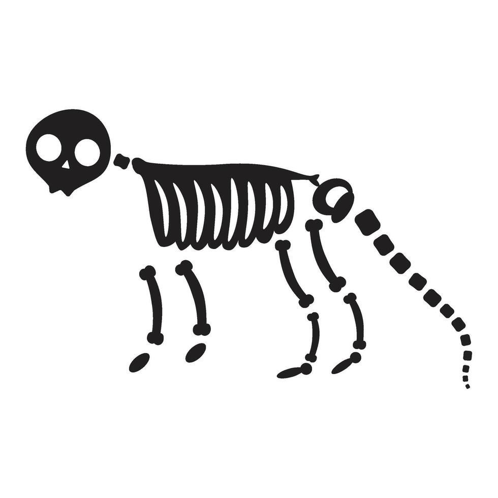 Decayed Curious Fox Dried Skeleton Bones vector