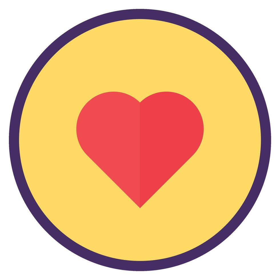 Round Product Approval Sticker Red Heart In Yellow vector