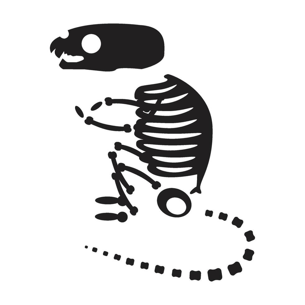 Decayed Scared Rat Dried Skeleton Bones vector