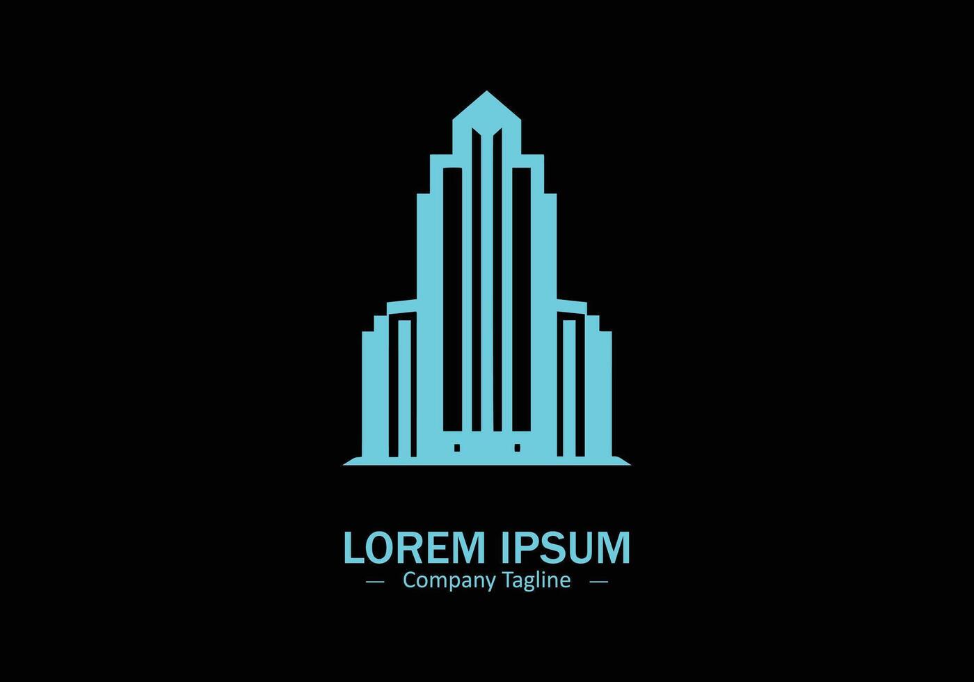 Minimal abstract logo of building icon design isolated on black background vector