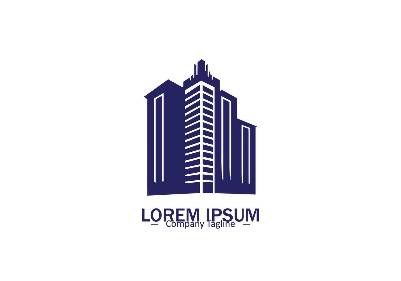 Minimal abstract logo of building icon design against white background vector