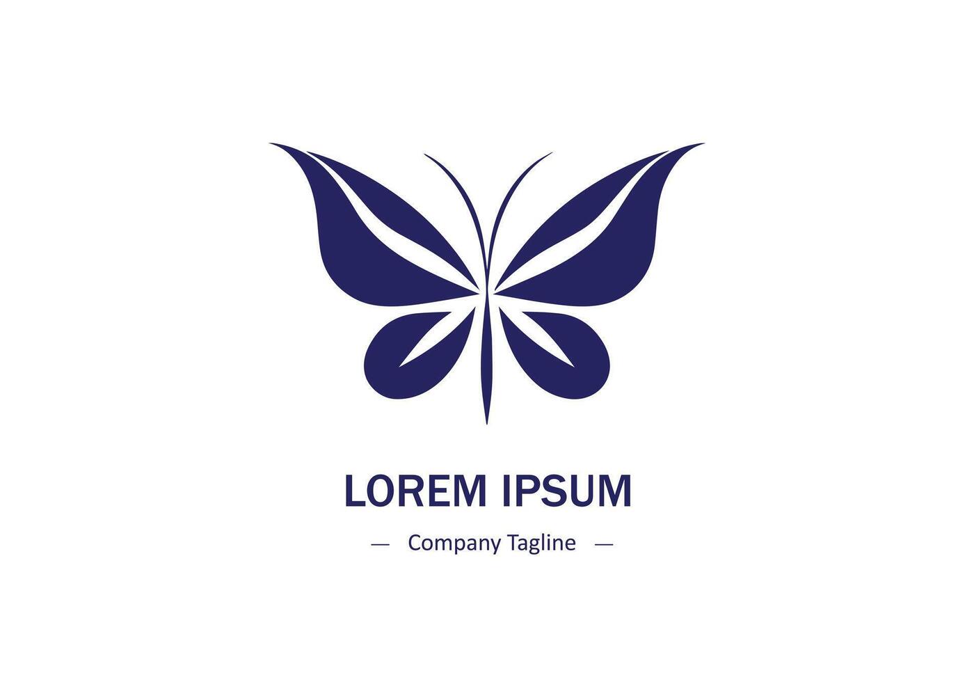 Minimal abstract logo of blue butterfly icon design on white background vector