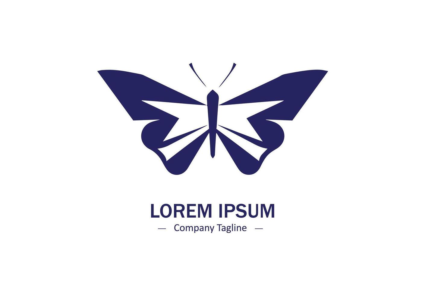 Minimal abstract logo of butterfly icon design vector