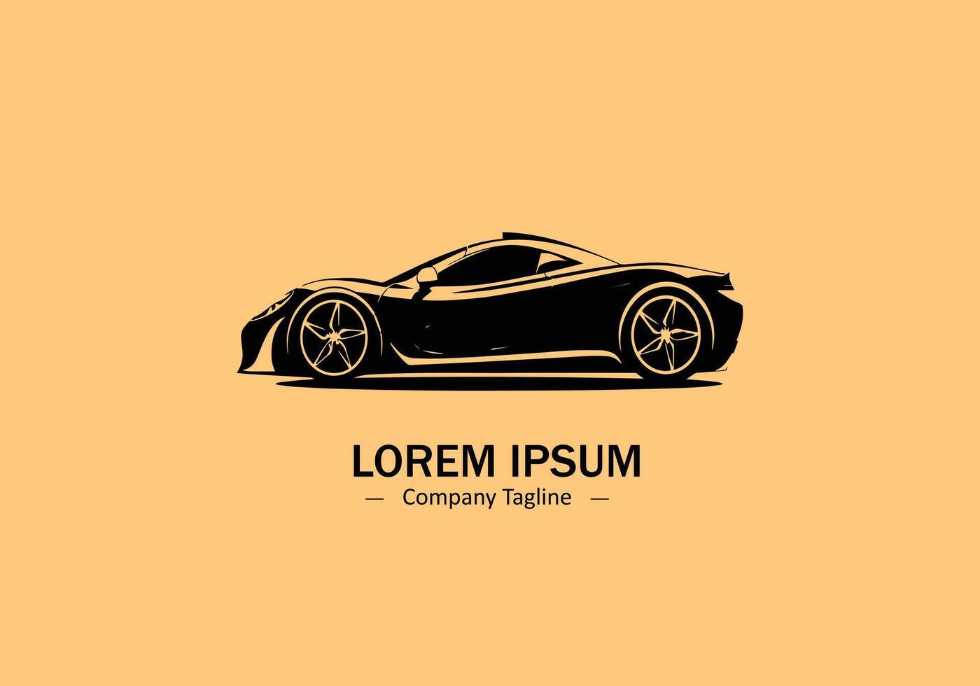 Minimal abstract logo of car icon design on skin color background vector