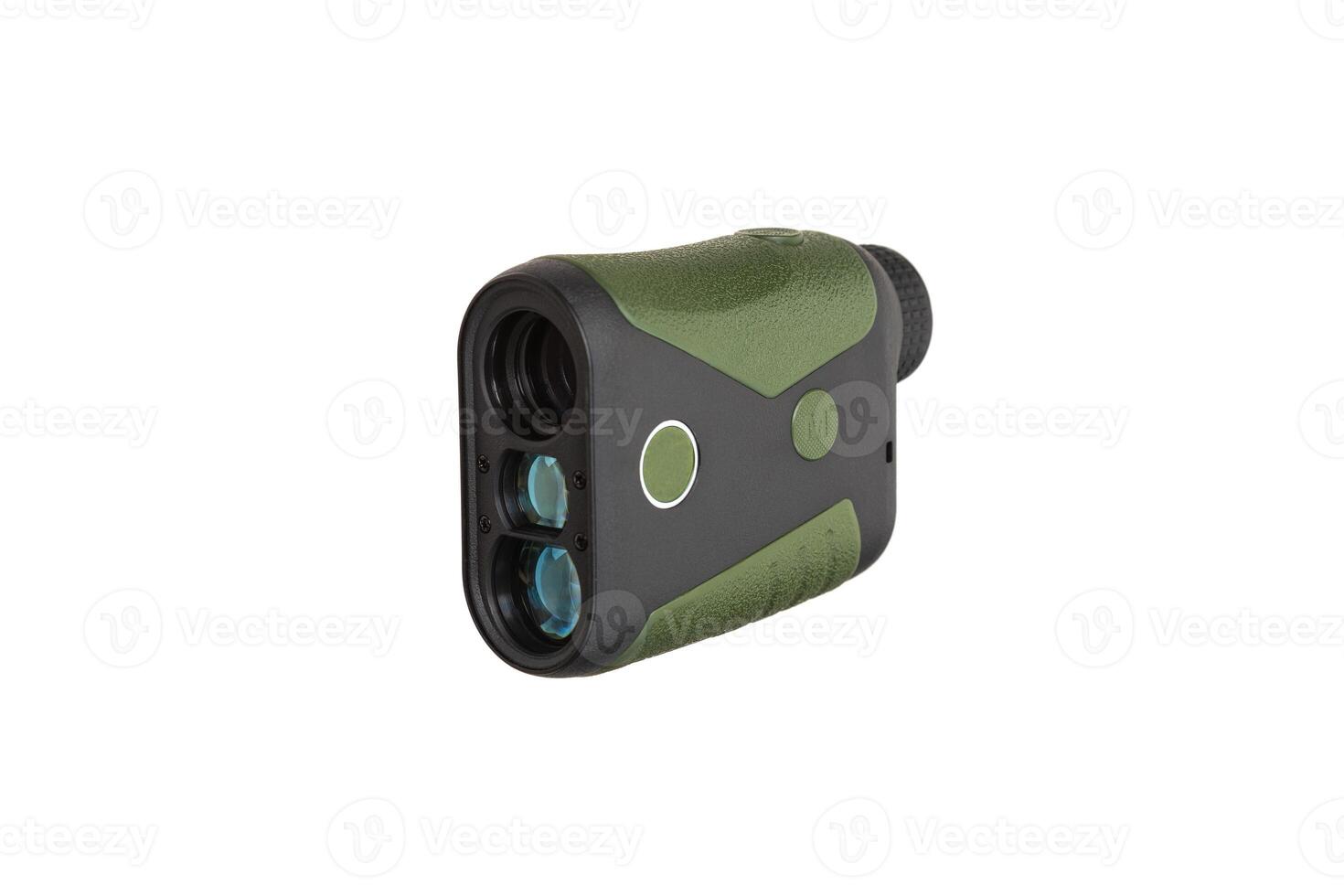 A small modern optical rangefinder. An electronic device for measuring distance. Isolate on a white back photo