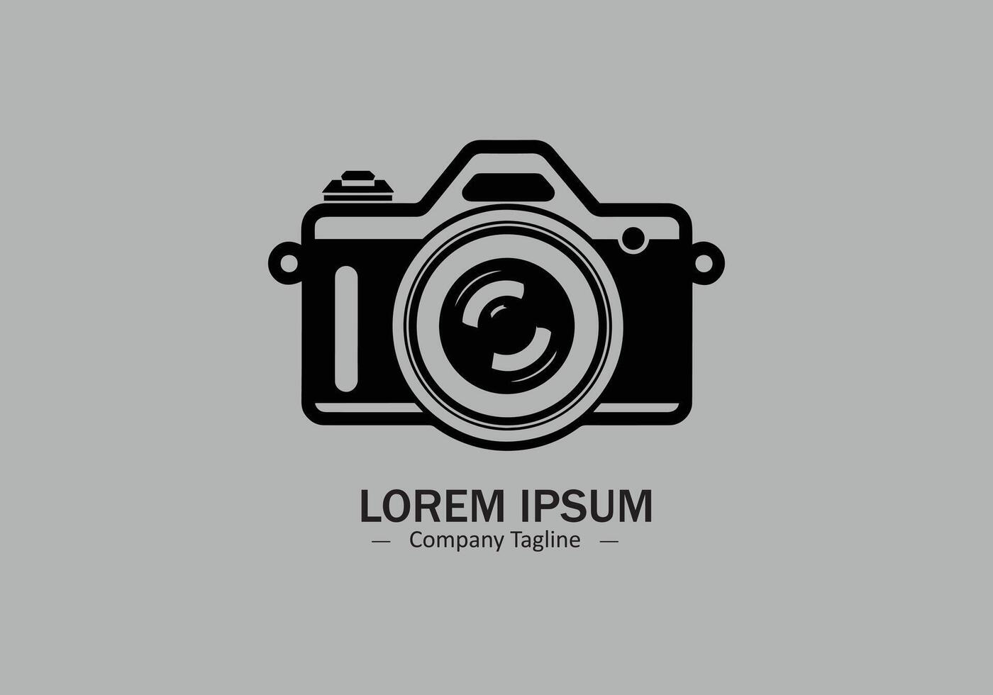 Minimal abstract logo of camera icon design on white background vector