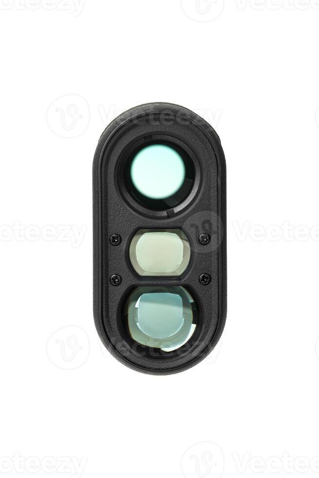 A small modern optical rangefinder. An electronic device for measuring distance. Isolate on a white back photo