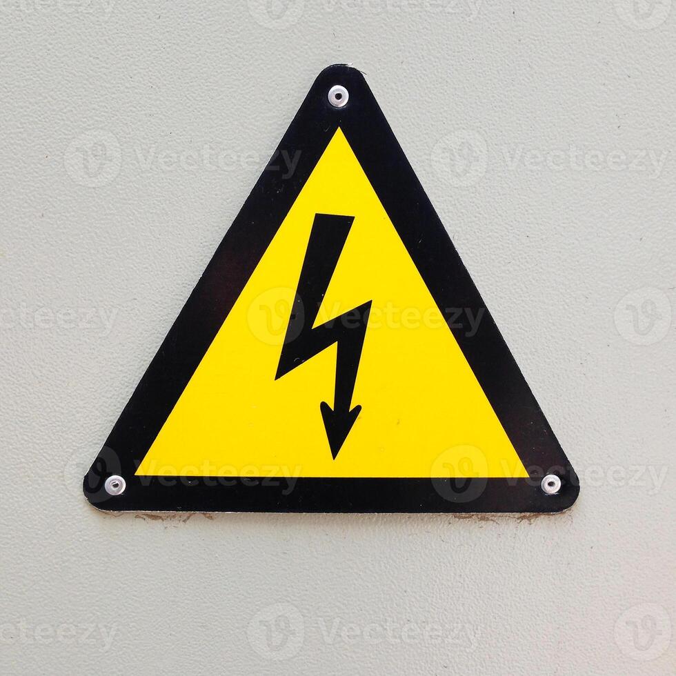 Electric danger sign photo