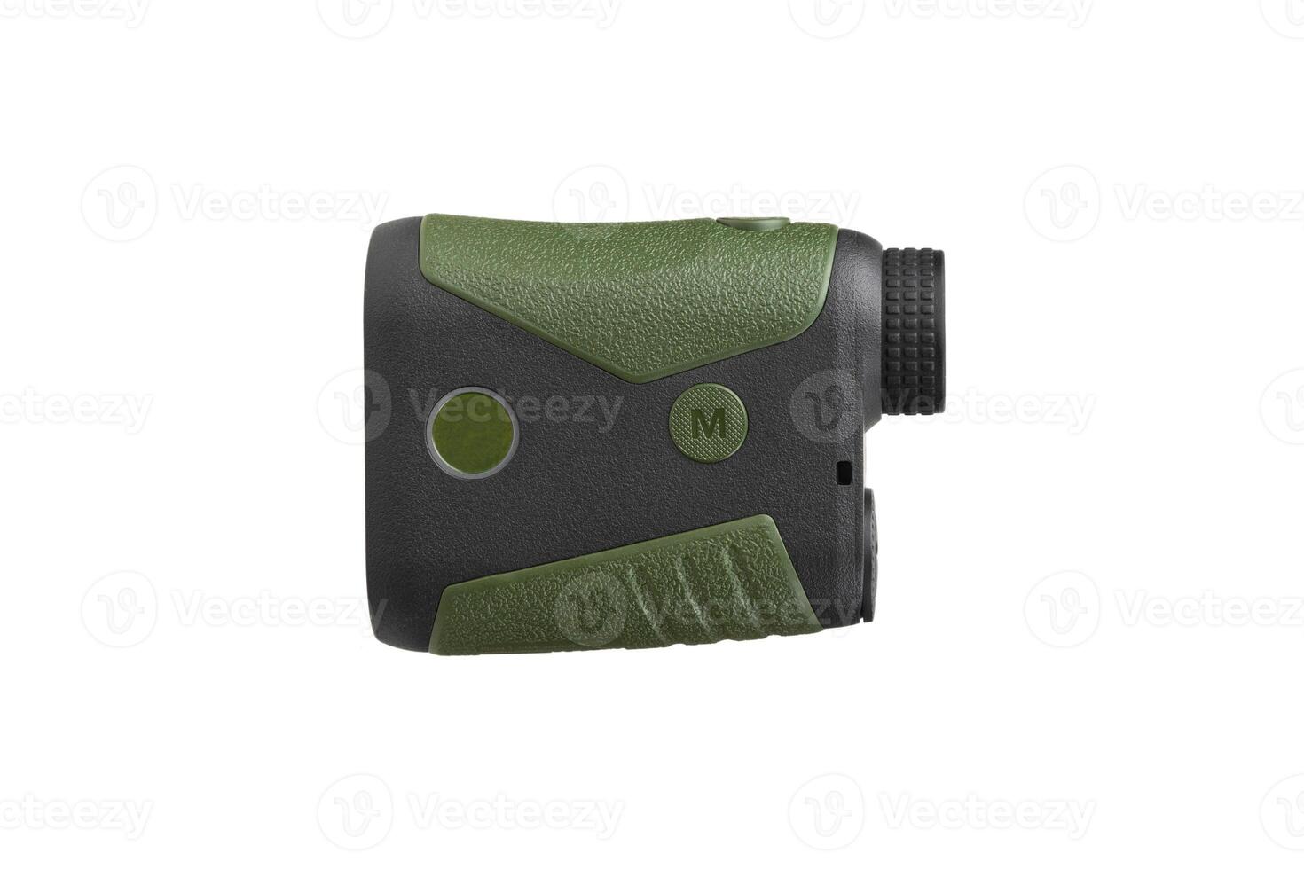 A small modern optical rangefinder. An electronic device for measuring distance. Isolate on a white back photo