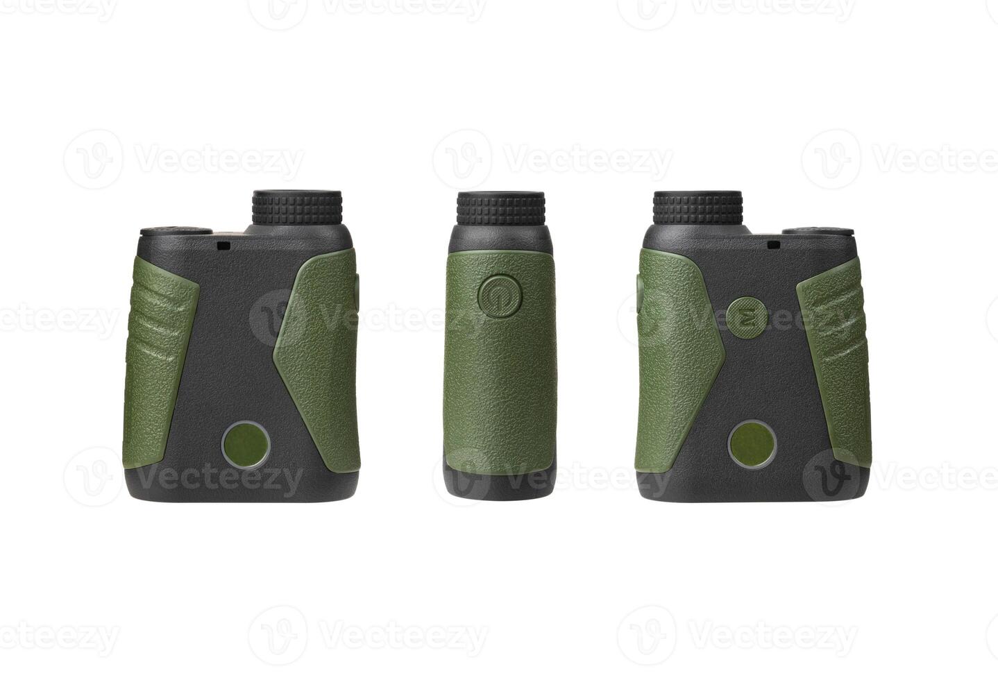 A small modern optical rangefinder. An electronic device for measuring distance. Isolate on a white back photo