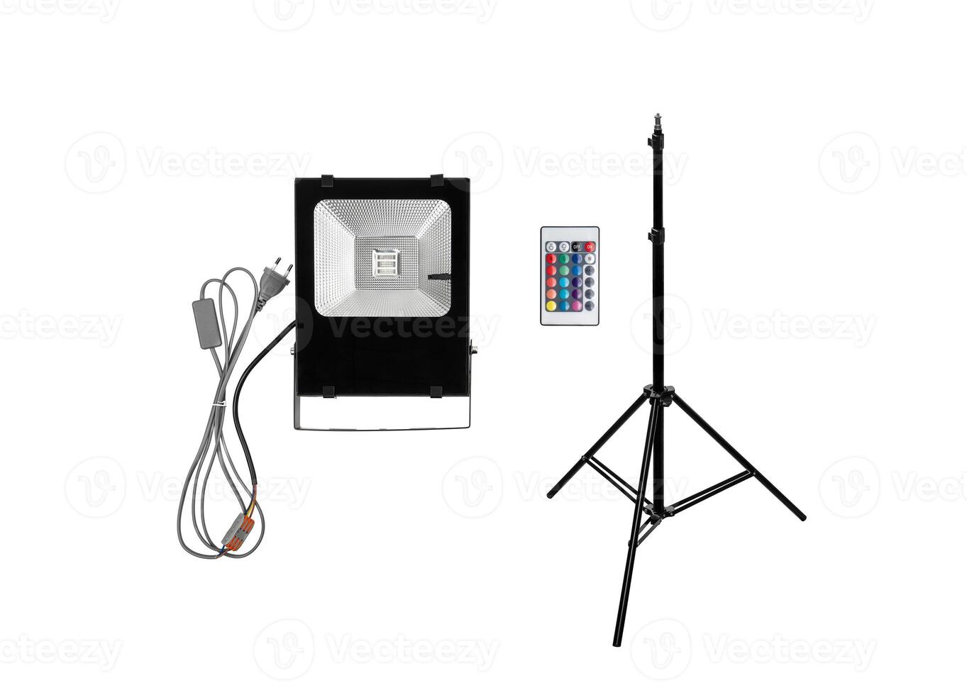 Powerful modern LED lamp with the ability to change the color of light. Isolate on a white back. photo
