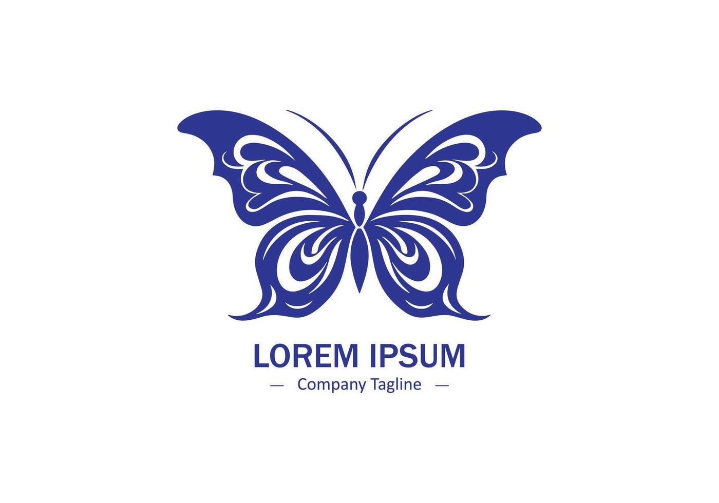 Minimal abstract logo of butterfly icon design on white background vector