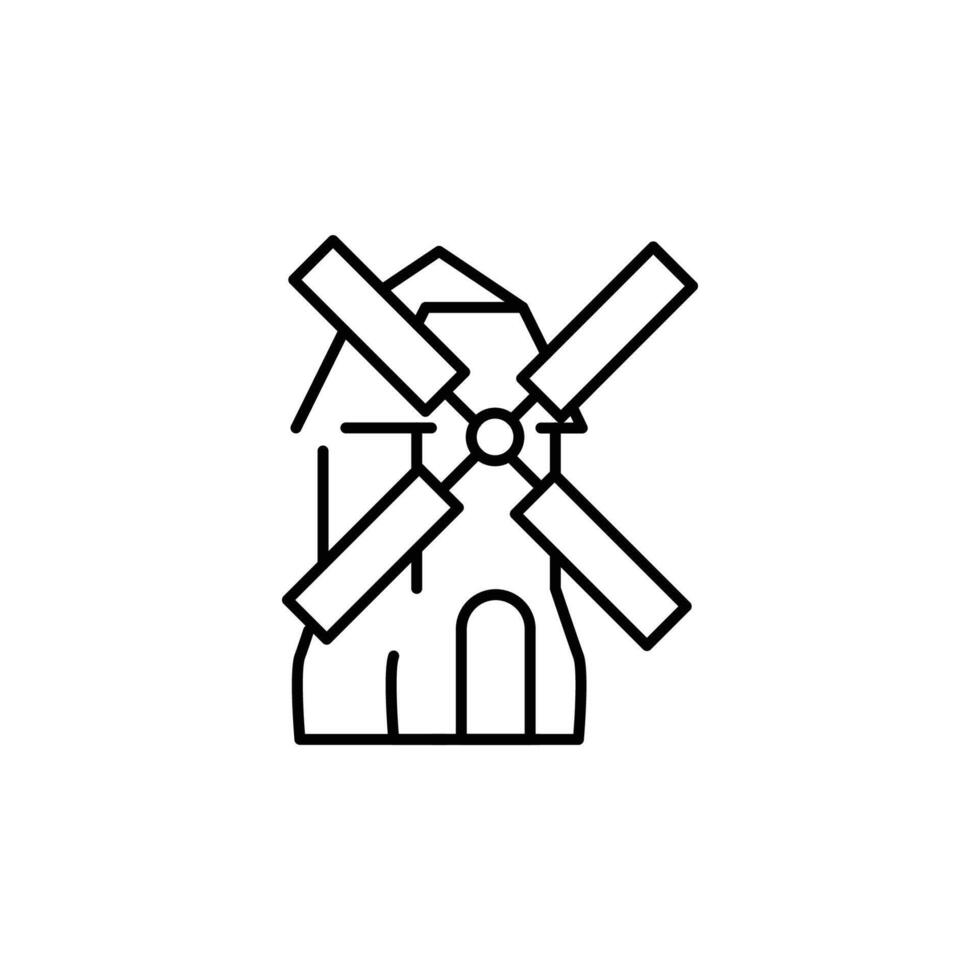 windmill outline icon design good for web or mobile app vector