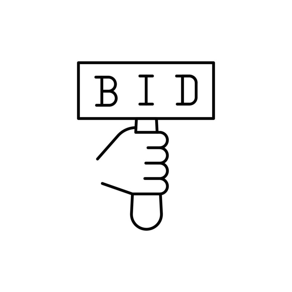 bid symbol thin outline icon design good for web or mobile app vector
