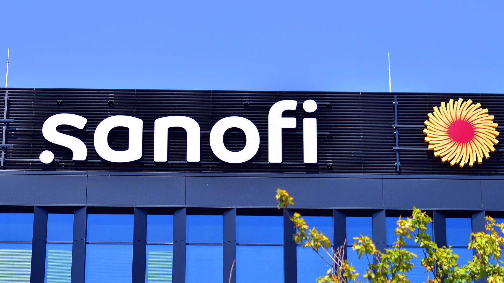 Warsaw, Poland. 31 July 2024. Wola business district in the city center with office centers and modern buildings. Urban landscape. Company signboard Sanofi. photo