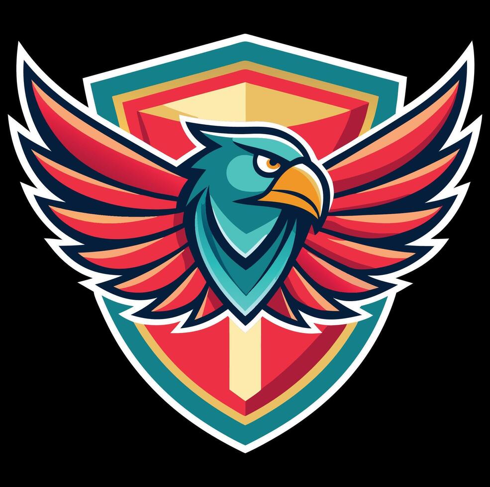 eagle head mascot colorful concept vector