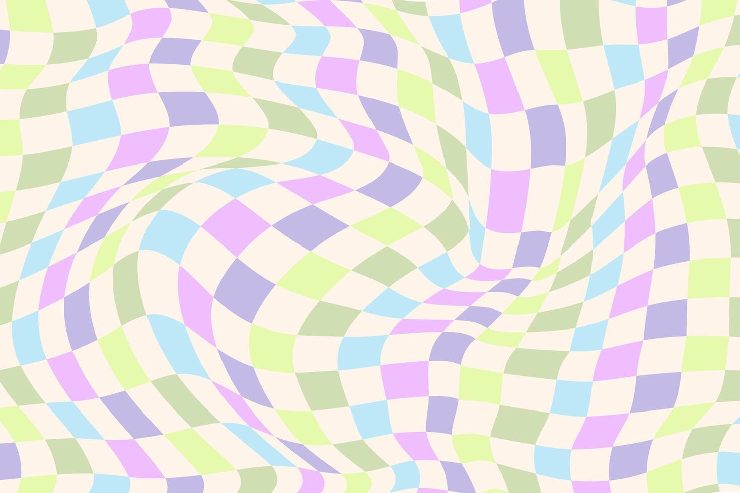 Trippy chessboard with soft pastel colors, visual illusion, abstract design with 70s style vibe vector