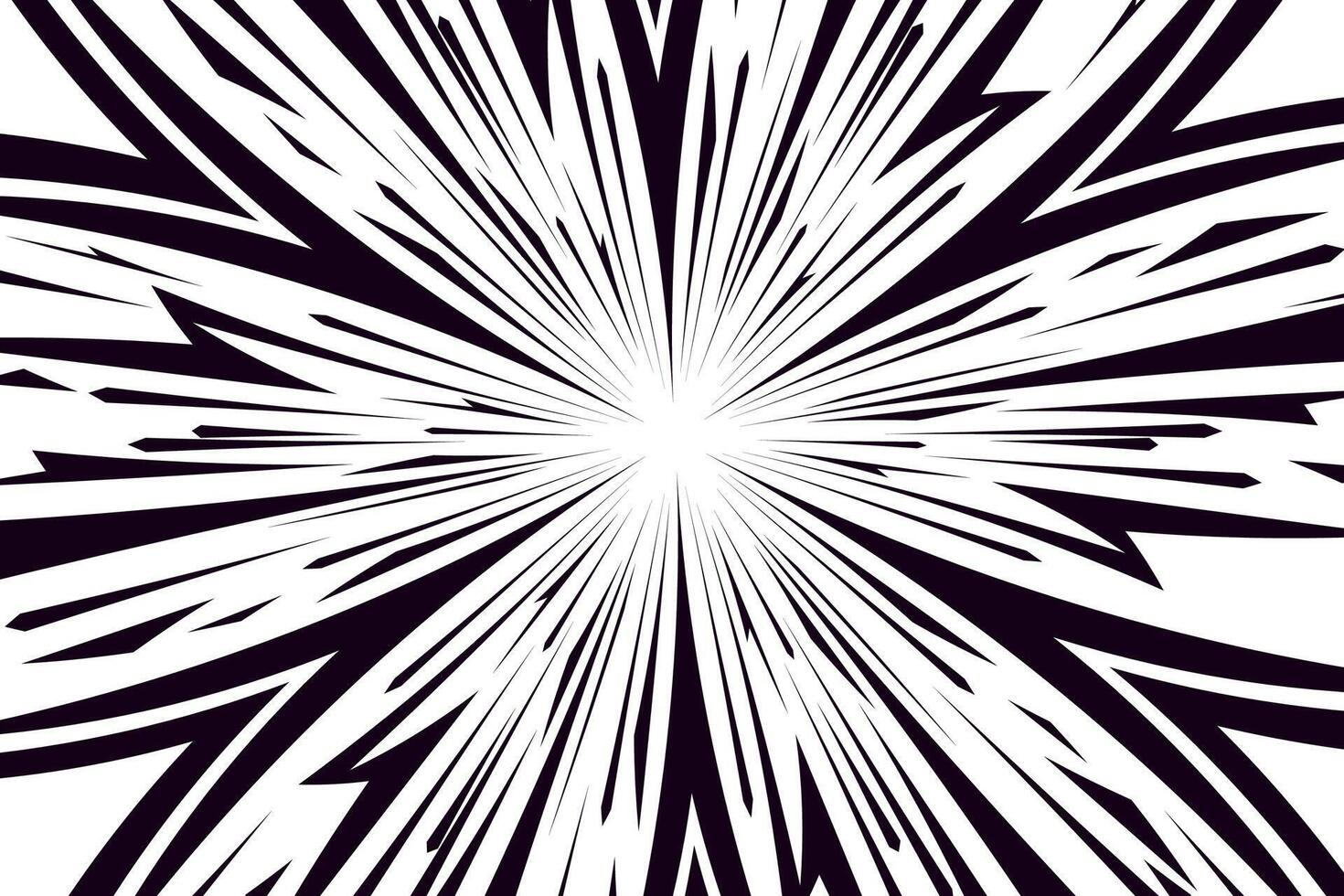Comic book black speed lines. Radial design perfect for manga and anime vector