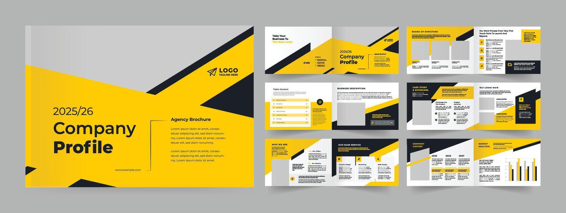 landscape company profile multipurpose brochure template vector