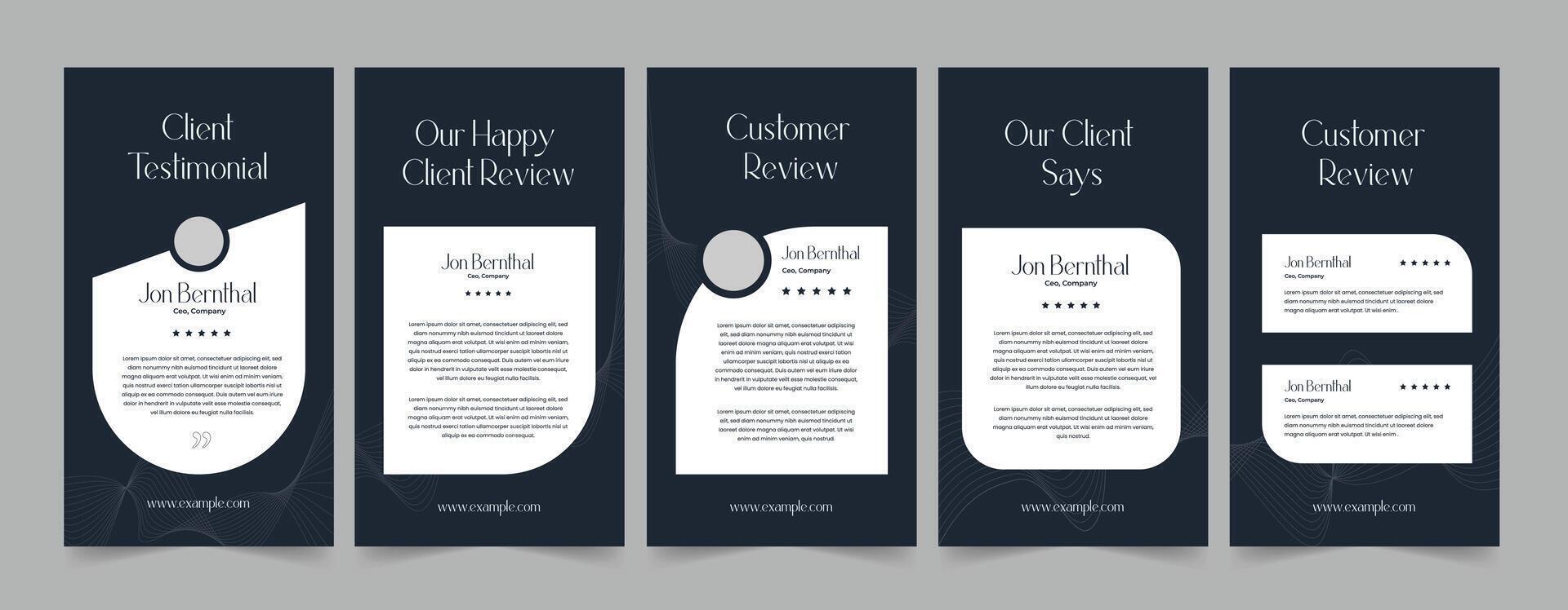 client testimonial banner set customer review banner design vector