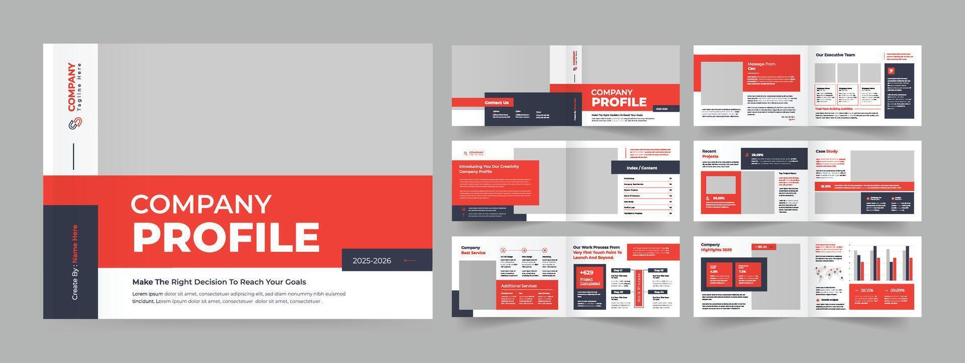 Landscape company profile template company profile vector