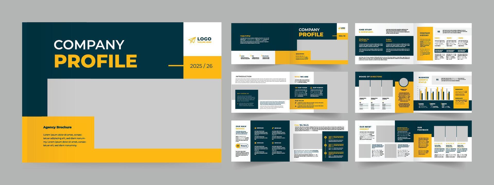 landscape company profile multipurpose brochure template vector