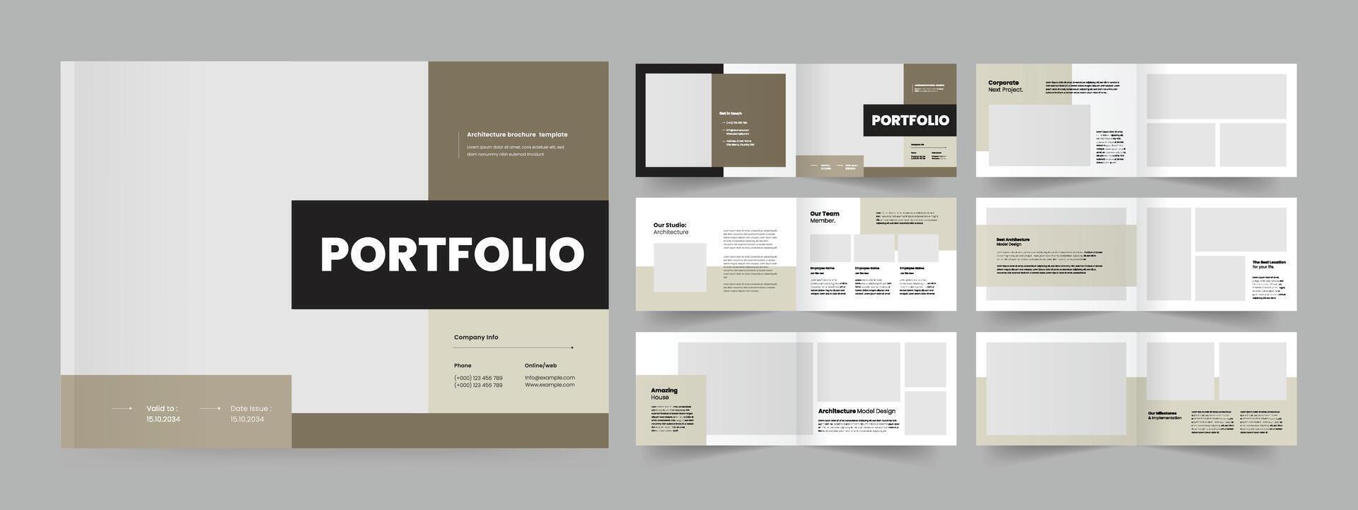 Landscape portfolio layout real estate portfolio template interior portfolio vector