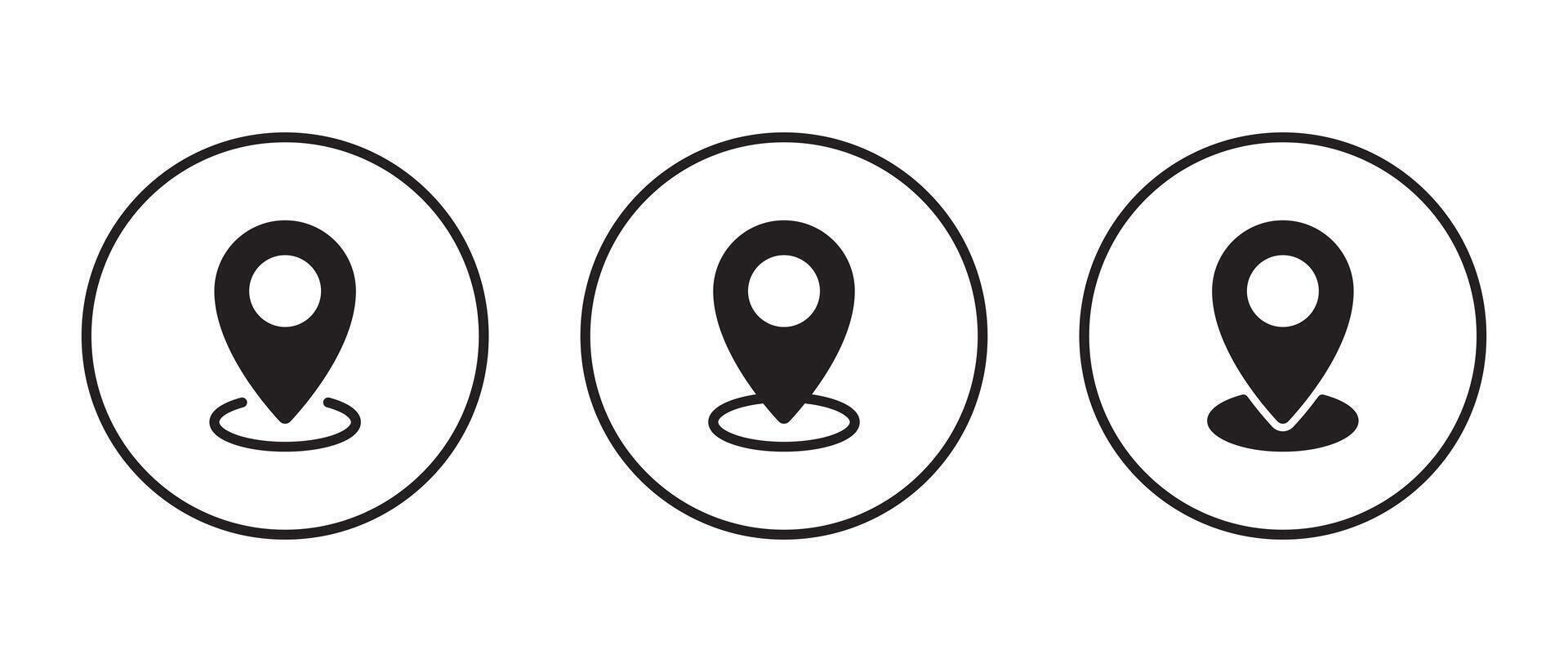 Address location, map pin icon on circle line vector