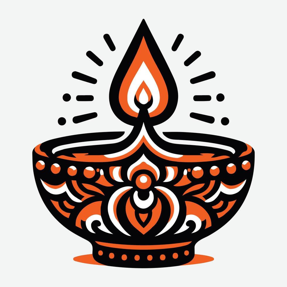 Captivating Diwali Oil Lamp Designs for Creative Background Artwork vector