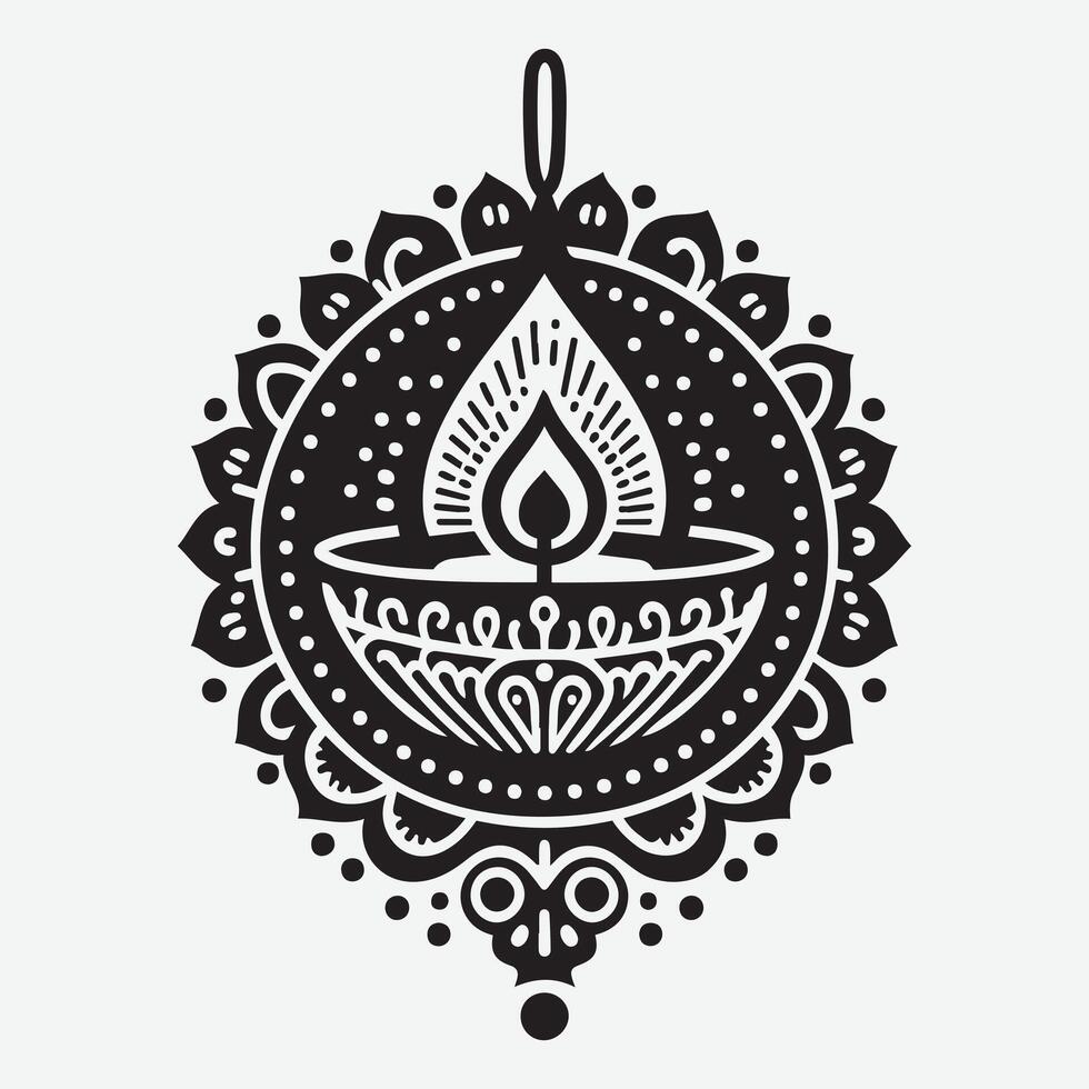 Stunning Diwali Oil Lamp Silhouettes for Memorable Event Decor vector