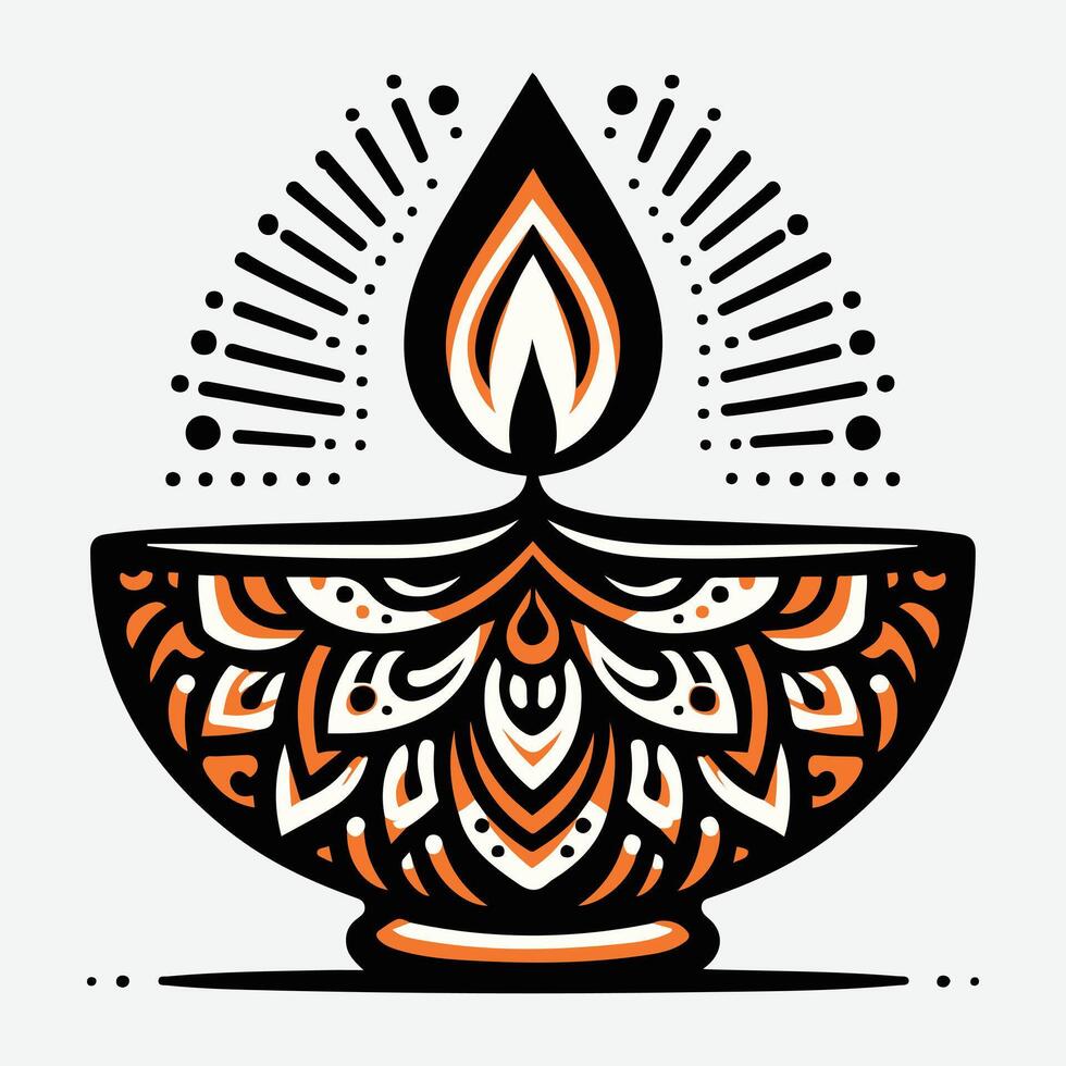 Festive Diwali Oil Lamp Designs for Stunning Holiday Posters vector