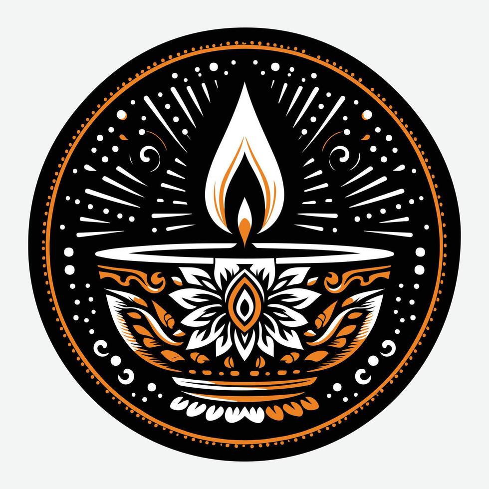 Beautifully Crafted Diya Illustrations for Happy Diwali Celebration Posters vector